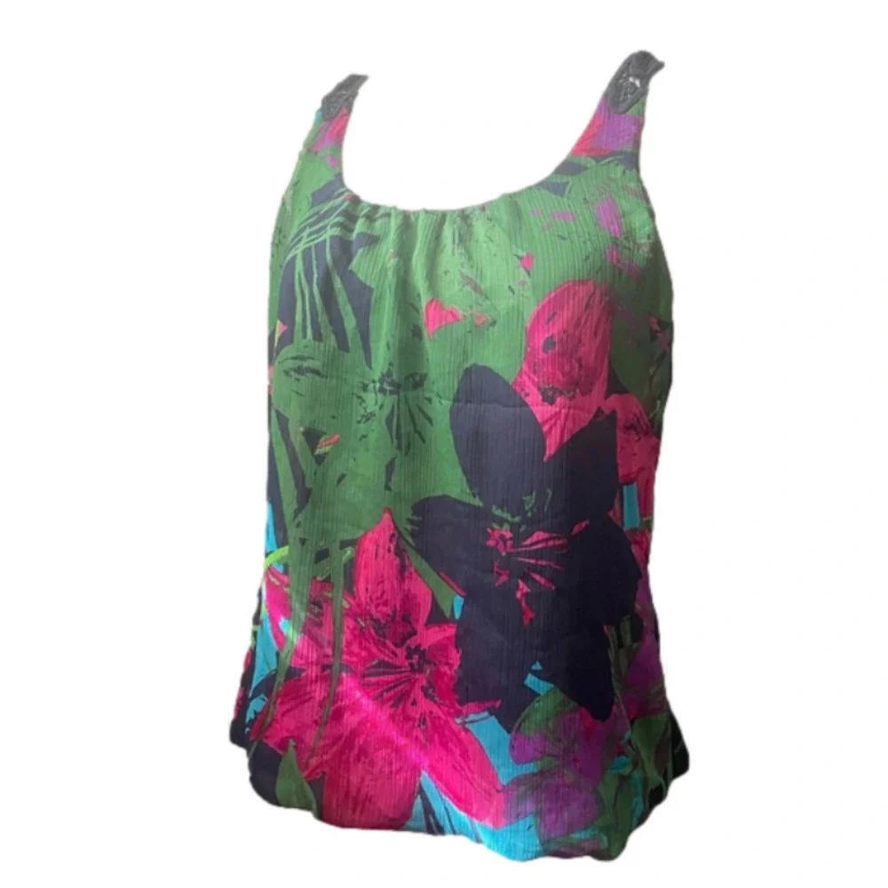 Floral Pattern Spaghetti Strap Top